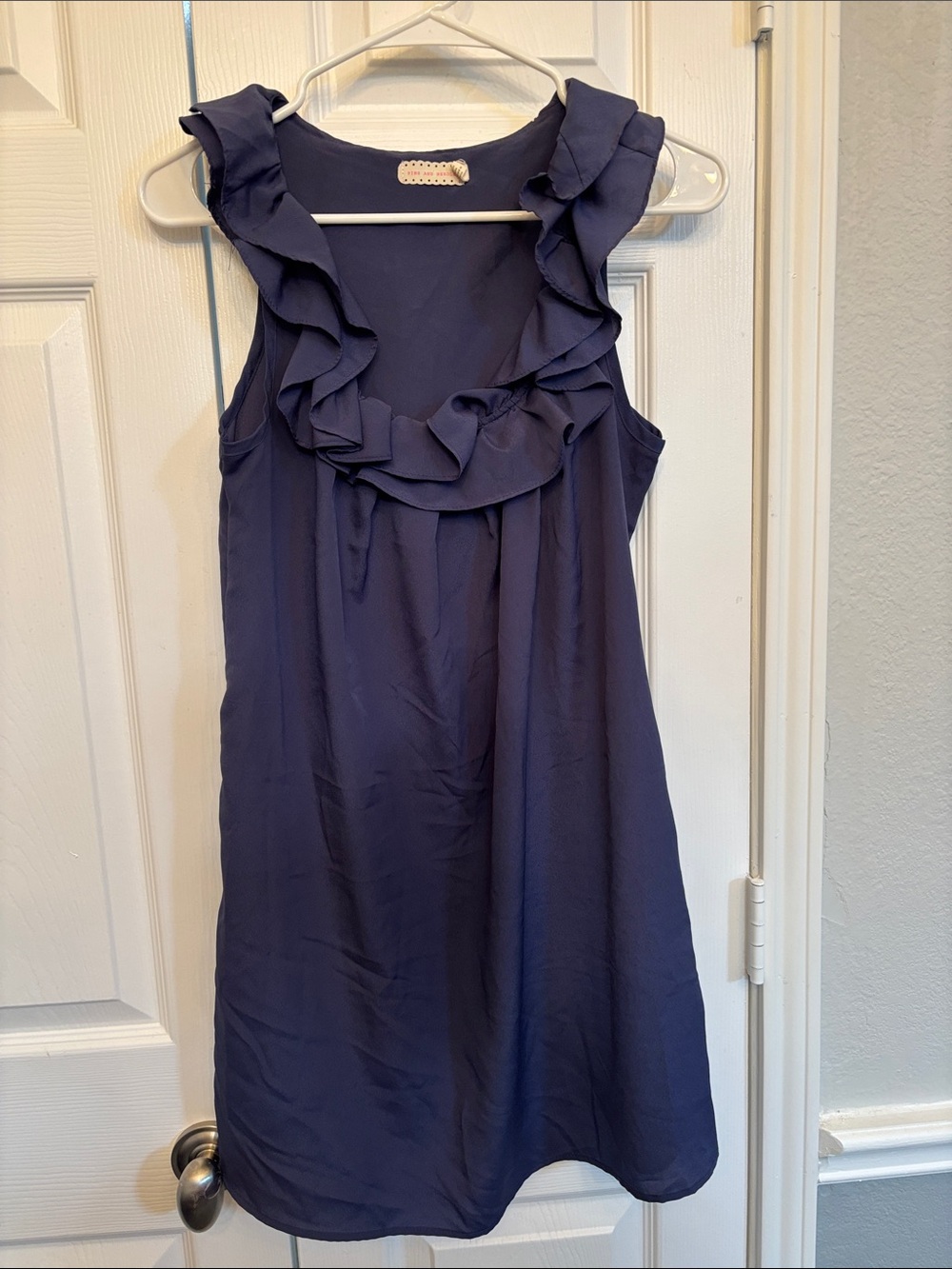 Pins & Needles Navy Ruffle-Trim Sleeveless Dress